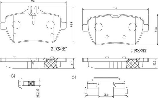 Brembo P50103N - Bremžu uzliku kompl., Disku bremzes autodraugiem.lv