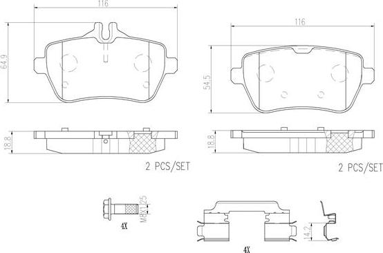 Brembo P50117N - Bremžu uzliku kompl., Disku bremzes autodraugiem.lv