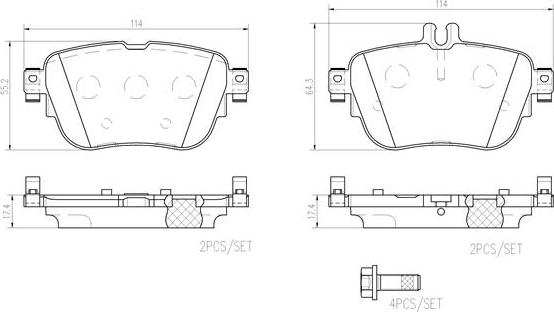 Brembo P50136N - Bremžu uzliku kompl., Disku bremzes autodraugiem.lv