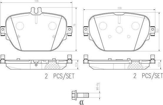 Brembo P50138N - Bremžu uzliku kompl., Disku bremzes autodraugiem.lv