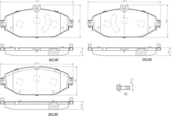 Brembo P50124N - Bremžu uzliku kompl., Disku bremzes autodraugiem.lv