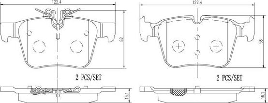 Brembo P50122N - Bremžu uzliku kompl., Disku bremzes autodraugiem.lv