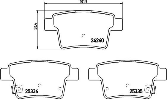 Brembo P 66 002 - Bremžu uzliku kompl., Disku bremzes autodraugiem.lv