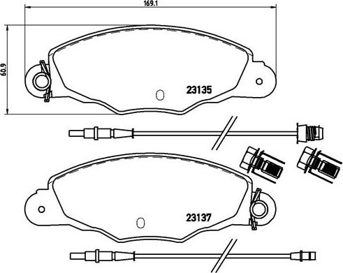 Brembo P 61 061 - Bremžu uzliku kompl., Disku bremzes autodraugiem.lv