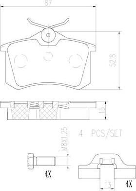 Brembo P61088N - Bremžu uzliku kompl., Disku bremzes autodraugiem.lv