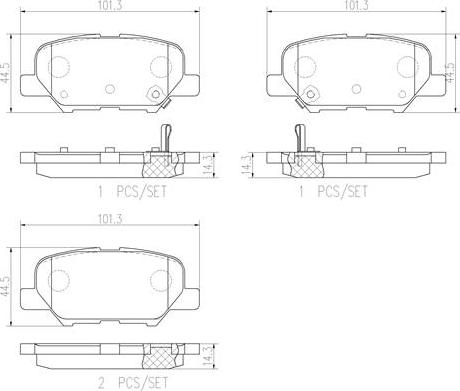 Brembo P61111N - Bremžu uzliku kompl., Disku bremzes autodraugiem.lv