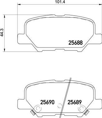 Brembo P 61 111 - Bremžu uzliku kompl., Disku bremzes autodraugiem.lv