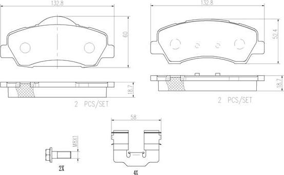 Brembo P61113N - Bremžu uzliku kompl., Disku bremzes autodraugiem.lv