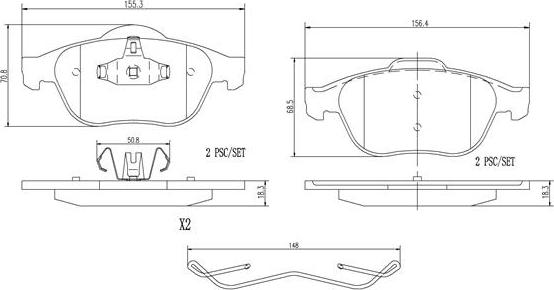 Brembo P68040N - Bremžu uzliku kompl., Disku bremzes autodraugiem.lv