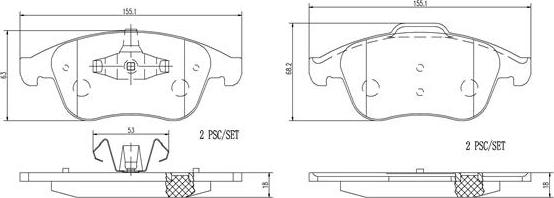 Brembo P68047N - Bremžu uzliku kompl., Disku bremzes autodraugiem.lv