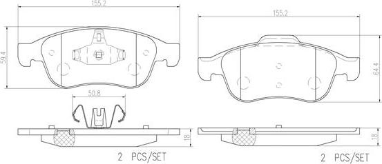 Brembo P68050N - Bremžu uzliku kompl., Disku bremzes autodraugiem.lv