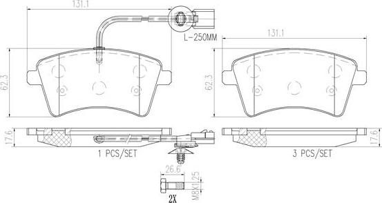 Brembo P68058N - Bremžu uzliku kompl., Disku bremzes autodraugiem.lv