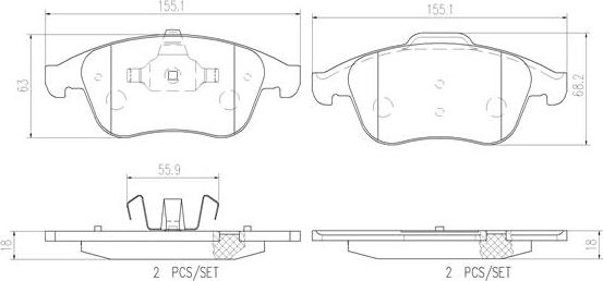 Brembo P68052N - Bremžu uzliku kompl., Disku bremzes autodraugiem.lv