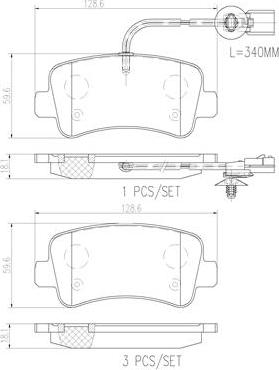 Brembo P68063N - Bremžu uzliku kompl., Disku bremzes autodraugiem.lv