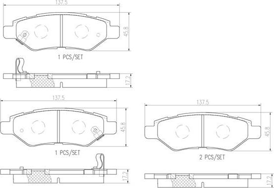 Brembo P09014N - Bremžu uzliku kompl., Disku bremzes autodraugiem.lv