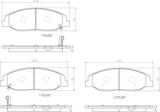 Brembo P09016N - Bremžu uzliku kompl., Disku bremzes autodraugiem.lv