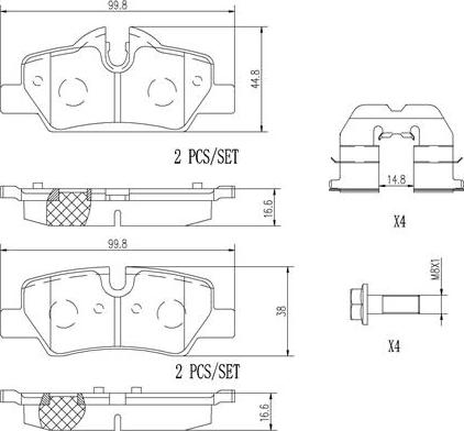 Brembo P06090N - Bremžu uzliku kompl., Disku bremzes autodraugiem.lv