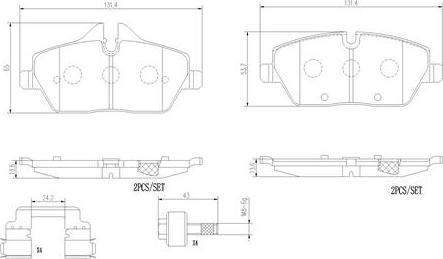 Brembo P06091N - Bremžu uzliku kompl., Disku bremzes autodraugiem.lv