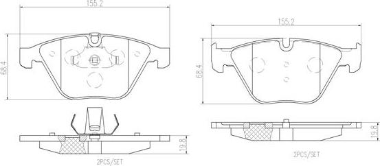 Brembo P06054N - Bremžu uzliku kompl., Disku bremzes autodraugiem.lv