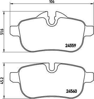 Brembo P 06 062 - Bremžu uzliku kompl., Disku bremzes autodraugiem.lv