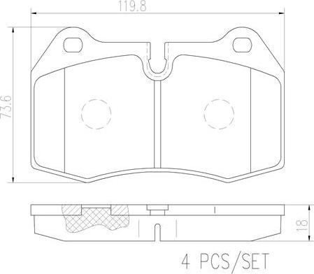 Brembo P06018N - Bremžu uzliku kompl., Disku bremzes autodraugiem.lv