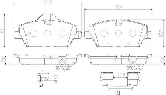 Brembo P06034N - Bremžu uzliku kompl., Disku bremzes autodraugiem.lv