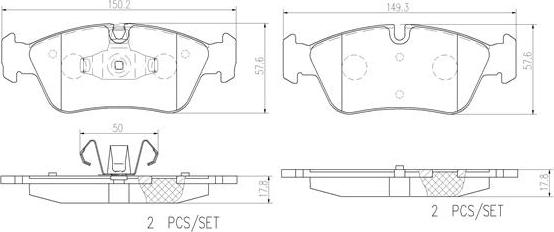 Brembo P06035N - Bremžu uzliku kompl., Disku bremzes autodraugiem.lv