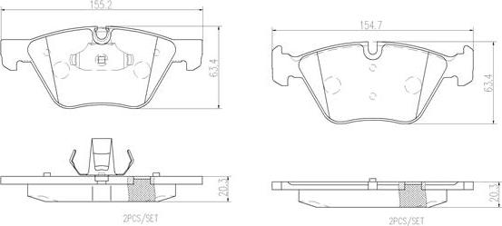 Brembo P06036N - Bremžu uzliku kompl., Disku bremzes autodraugiem.lv