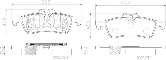 Brembo P06032N - Bremžu uzliku kompl., Disku bremzes autodraugiem.lv