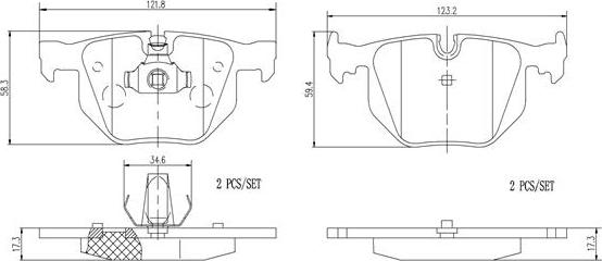 Brembo P06029N - Bremžu uzliku kompl., Disku bremzes autodraugiem.lv