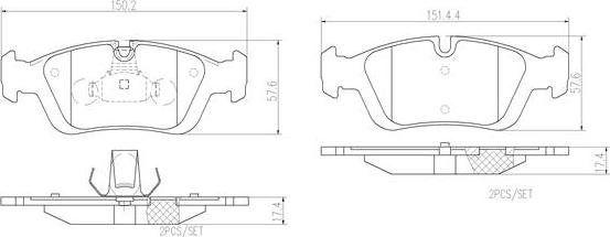 Brembo P06024N - Bremžu uzliku kompl., Disku bremzes autodraugiem.lv