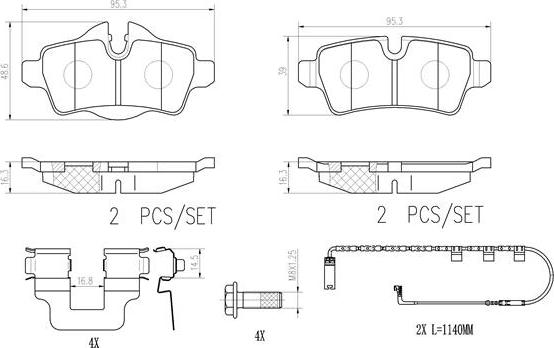 Brembo P06103N - Bremžu uzliku kompl., Disku bremzes autodraugiem.lv