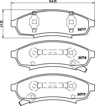 Brembo P 07 003 - Bremžu uzliku kompl., Disku bremzes autodraugiem.lv