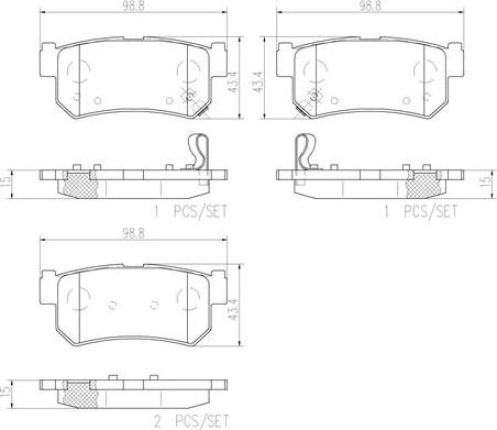 Brembo P15010N - Bremžu uzliku kompl., Disku bremzes autodraugiem.lv