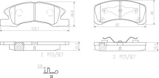 Brembo P16011N - Bremžu uzliku kompl., Disku bremzes autodraugiem.lv