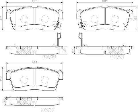 Brembo P16018N - Bremžu uzliku kompl., Disku bremzes autodraugiem.lv