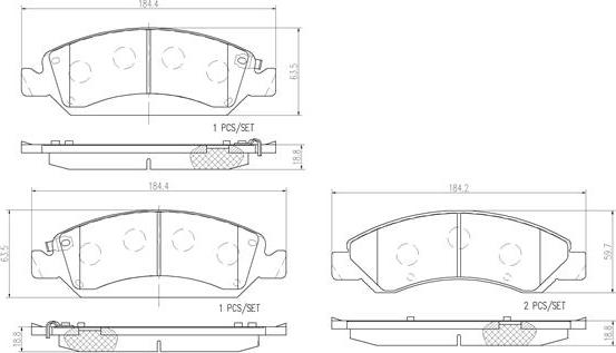 Brembo P10058N - Bremžu uzliku kompl., Disku bremzes autodraugiem.lv