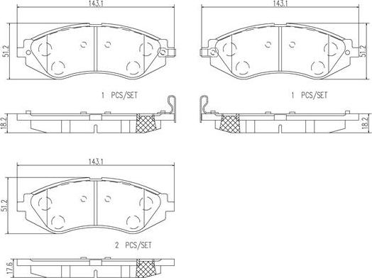 Brembo P10032N - Bremžu uzliku kompl., Disku bremzes autodraugiem.lv