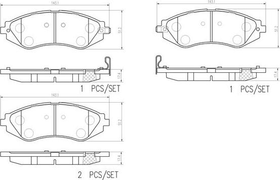 Brembo P 10 032 - Bremžu uzliku kompl., Disku bremzes autodraugiem.lv