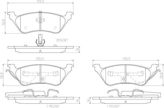 Brembo P11014N - Bremžu uzliku kompl., Disku bremzes autodraugiem.lv