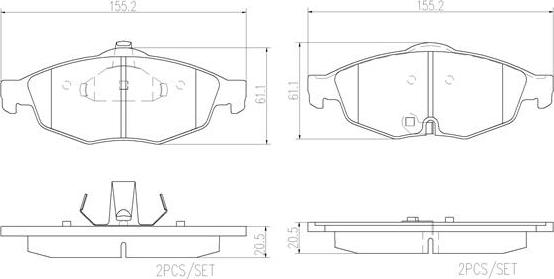 Brembo P11016N - Bremžu uzliku kompl., Disku bremzes autodraugiem.lv