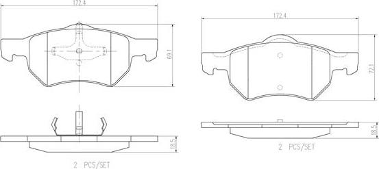 Brembo P11013N - Bremžu uzliku kompl., Disku bremzes autodraugiem.lv