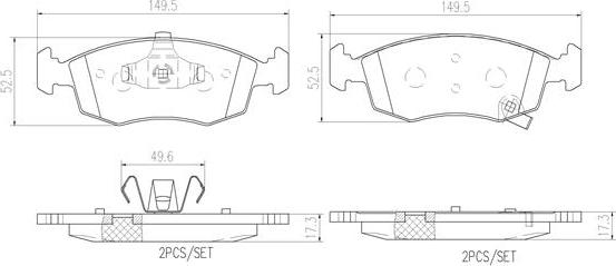 Brembo P11031N - Bremžu uzliku kompl., Disku bremzes autodraugiem.lv