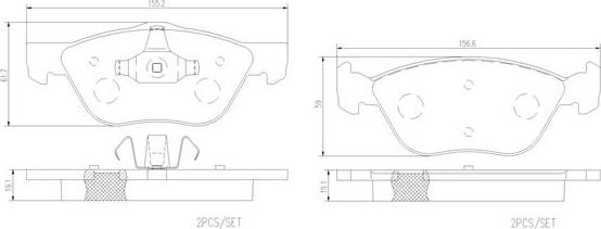 Brembo P18040N - Bremžu uzliku kompl., Disku bremzes autodraugiem.lv