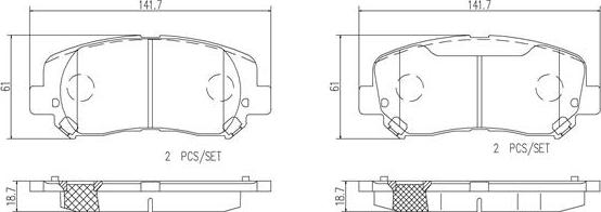 Brembo P18032N - Bremžu uzliku kompl., Disku bremzes autodraugiem.lv