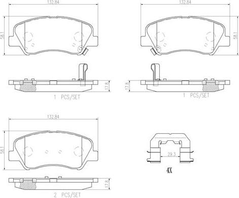 Brembo P18025N - Bremžu uzliku kompl., Disku bremzes autodraugiem.lv