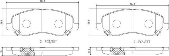 Brembo P18027N - Bremžu uzliku kompl., Disku bremzes autodraugiem.lv