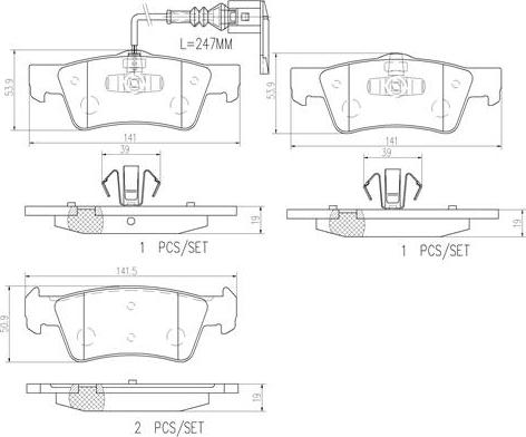 Brembo P85091N - Bremžu uzliku kompl., Disku bremzes autodraugiem.lv