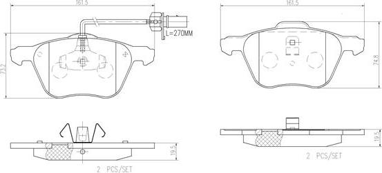 Brembo P85061N - Bremžu uzliku kompl., Disku bremzes autodraugiem.lv