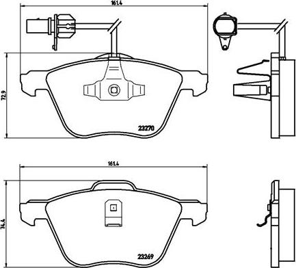 Brembo P 85 061 - Bremžu uzliku kompl., Disku bremzes autodraugiem.lv